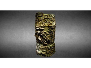 tütsü kabı tarar kopyaları <url> 3dprintable 3dprinting 3dscan 3dscanner 3dscanning oyulmuş kült kültürel miras yüz Tanrı guatemala maya rahatlama din heykel Güney Amerika terracotta 3d print model - Mito3D