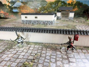 samurai japonês parede de pedra edifícios estruturas o terreno wargaming 3d print model - Mito3D