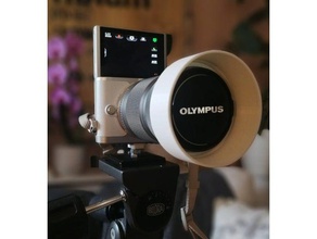 hot shoe flash mount cameras tilt-down-screens camera adapter olympus pen 3d print model - Mito3D