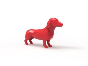 teckel lowpoly bureau de chien la saucisse wiener 3d print model - Mito3D