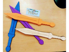 gladius lasercut - Spielzeug Spiele Schwert 3d print model - Mito3D