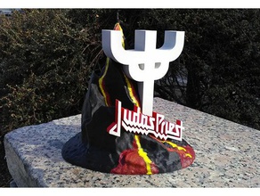 statue de heavy metal judas priest des signes les logos Le logo 3d musique 3d print model - Mito3D