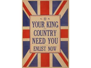 wwi british patriotic recruiting poster sign litho signs logos 3d print model - Mito3D