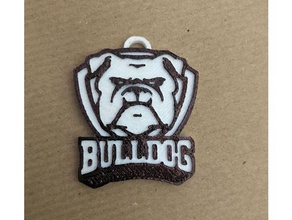bulldog keychain football keychains accessory animales awesome dogs dungeons dragons badges team miniature pet pets rugby soccer 3d print model - Mito3D