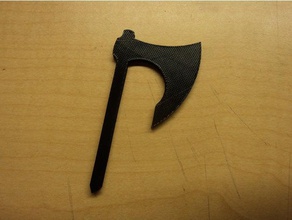 viking simple battle axe 2d art vikings 3d print model - Mito3D