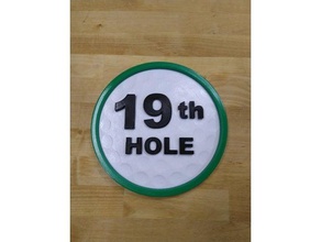 19th hole-Zeichen Zeichen logos golf 3d print model - Mito3D