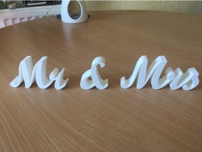 mr mrs boda signo signos logotipos el matrimonio 3d print model - Mito3D