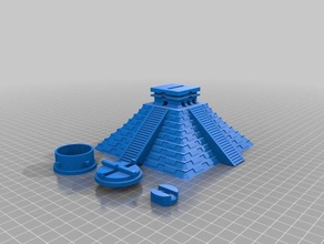 mayan pyramid bank 2 options toys games coin monay 3d print model - Mito3D