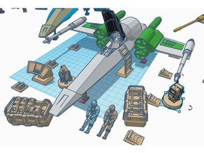 rebelde hangar decorações de star wars legião escala brinquedo jogo acessórios 3d print model - Mito3D