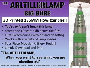 artillerlamp big bore modelos Obús de 155mm shell la munición ejército artillería el cañón campaña rey batalla m777 m777a2 los infantes marina las municiones redleg remolcado 3d print model - Mito3D