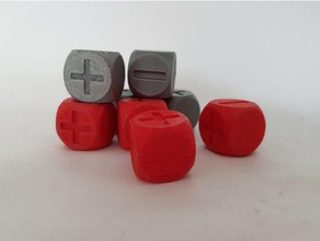 fate dices basic style fudge dice gaming tabletop 3d print model - Mito3D