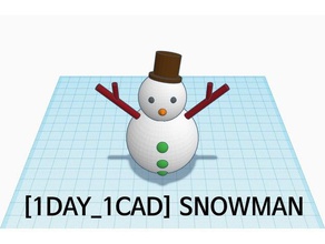 1jour 1cad bonhomme de neige décor 1day1cad 3d print model - Mito3D