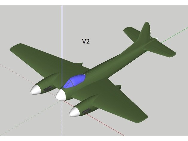 havilland hornet vehicles aircraft airplane warbird 3D print model - Mito3D