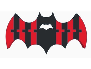flexi 8 12 batarang hayvanlar mafsallı batman logosu çift alanında ekstruzyon esnek polymathic iki renk 3d print model - Mito3D