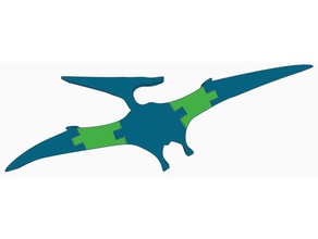 flexi-pteranodonte doppia estrusione animali articolato dinosauro doppio estrusore flessibile volo di eclettica due colori 3d print model - Mito3D