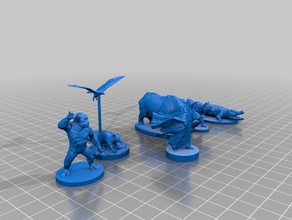 beastmaster hayvanlar şempanze timsah dd korkunç sıçan dnd Kartal mage sihirbaz gergedan masa üstü Kaplan Sihirbazı 3d print model - Mito3D