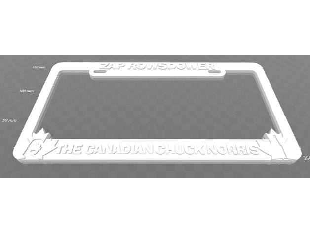 zap rowsdower kanadischen chuck norris license plate frame mst3k Zeichen logos 3D print model - Mito3D