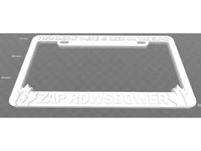 zap rowsdower wonder if there beer sun license plate frame mst3k signs logos 3d print model - Mito3D