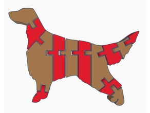 flexi setter doppia estrusione animali articolato cane doppio estrusore flessibile eclettica giocattolo due colori 3d print model - Mito3D