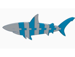 encore un autre flexi-requin double extrusion animaux articulés extrudeuse flexible polymathic deux couleur 3d print model - Mito3D