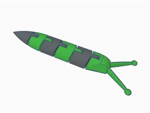 flexi-slug doppia estrusione animali articolato il bug doppio estrusore flessibile eclettica due colori 3d print model - Mito3D