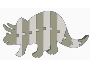 un altro flexi triceratops doppia estrusione animali articolato doppio estrusore flessibile eclettica stampa luogo due colori 3d print model - Mito3D