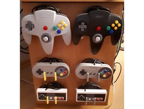 nes snes n64 controller wall mounts toy game accessories 3d print model - Mito3D