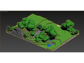 minecraft-diorama einstellen durchsucht Replikate Landschaft 3d print model - Mito3D