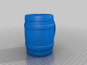 can wood barrel handle food drink wooden 3d print model - Mito3D
