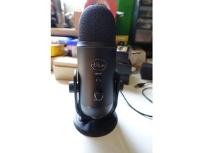 blue yeti perfil baixo suporte office halter halterung micro microfone titular de montagem mikrofon 3d print model - Mito3D