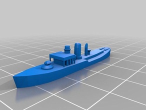 low-poly flower-class corvette 3d printing military ship wargaming warship 3d print model - Mito3D