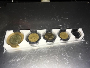 moedas mexicanas organizador recipientes contenedor o méxico dinheiro peso pequena táxi 3d print model - Mito3D