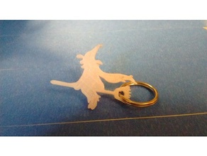 witch key chain fob keychains 3d print model - Mito3D