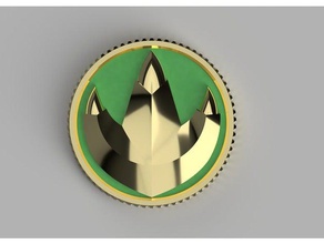moeda do poder ranger verde adereços traje mighty morphin power 3d print model - Mito3D