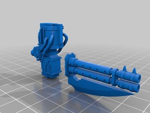 remixed butcher cannon hobby 28 40k contemptor Waffe 3d print model - Mito3D