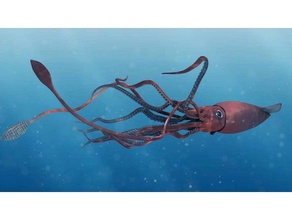 el calamar gigante criaturas 3d- animal a los animales grande colosal calamardo 3d print model - Mito3D