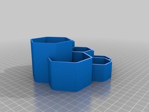 esagonale impianto aria contenitore desktop contenitori 3d print model - Mito3D