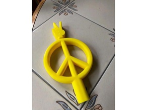peace sign kegerator tap handle household supplies beer 3d print model - Mito3D