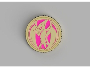 moeda do poder ranger rosa adereços traje mighty morphin power 3d print model - Mito3D