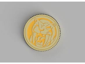 moeda do poder amarelo ranger adereços traje mighty morphin power 3d print model - Mito3D