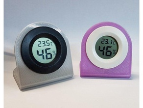 hygrometer Halter remix schneidet einfach einfügen, entfernen diy montieren thermometer-Halter 3d print model - Mito3D