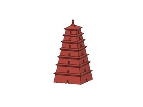xian big goose pagoda edifícios estruturas 3d print model - Mito3D