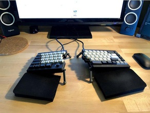 ts65 split mechanical keyboard case built-in tentingtilting optional psp1000 joystick mouse electronics 3d print model - Mito3D