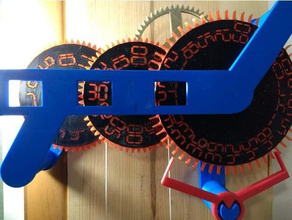 numberz clock mechanical toys clockwork escapement gears pendulum 3d print model - Mito3D