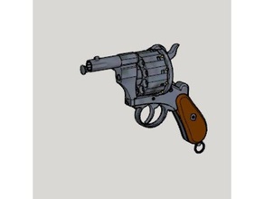 lefaucheux m1858 3rd type 12mm 10shoot short barrel 3d print kit toy gun printing 3d print model - Mito3D