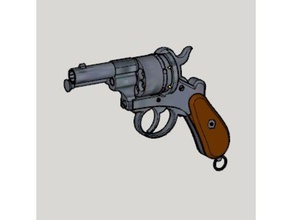 lefaucheux m1858 3ème type 12mm 6shoot canon court impression 3d kit pistolet de jouet l'impression 3d print model - Mito3D