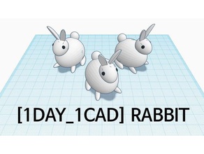 1gün 1cad tavşan hayvanlar 1day1cad sevimli dekor dekorasyon minyatür doğa nesne tinkercad 3d print model - Mito3D