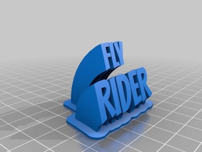 fly rider 2-line name plate office customized 3d print model - Mito3D
