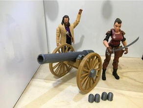 brennen Bürgerkrieg Kanone 118 Skala Spielsets action-Figuren homestead Arbeit unlimited adventures 3d print model - Mito3D