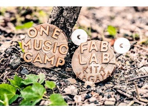 one music camplamp shade electronics fablab fes led logo science-festival wood workshop 3d print model - Mito3D